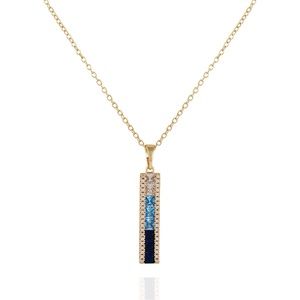 Necklace Vince Camuto gold blue ombre zirconia